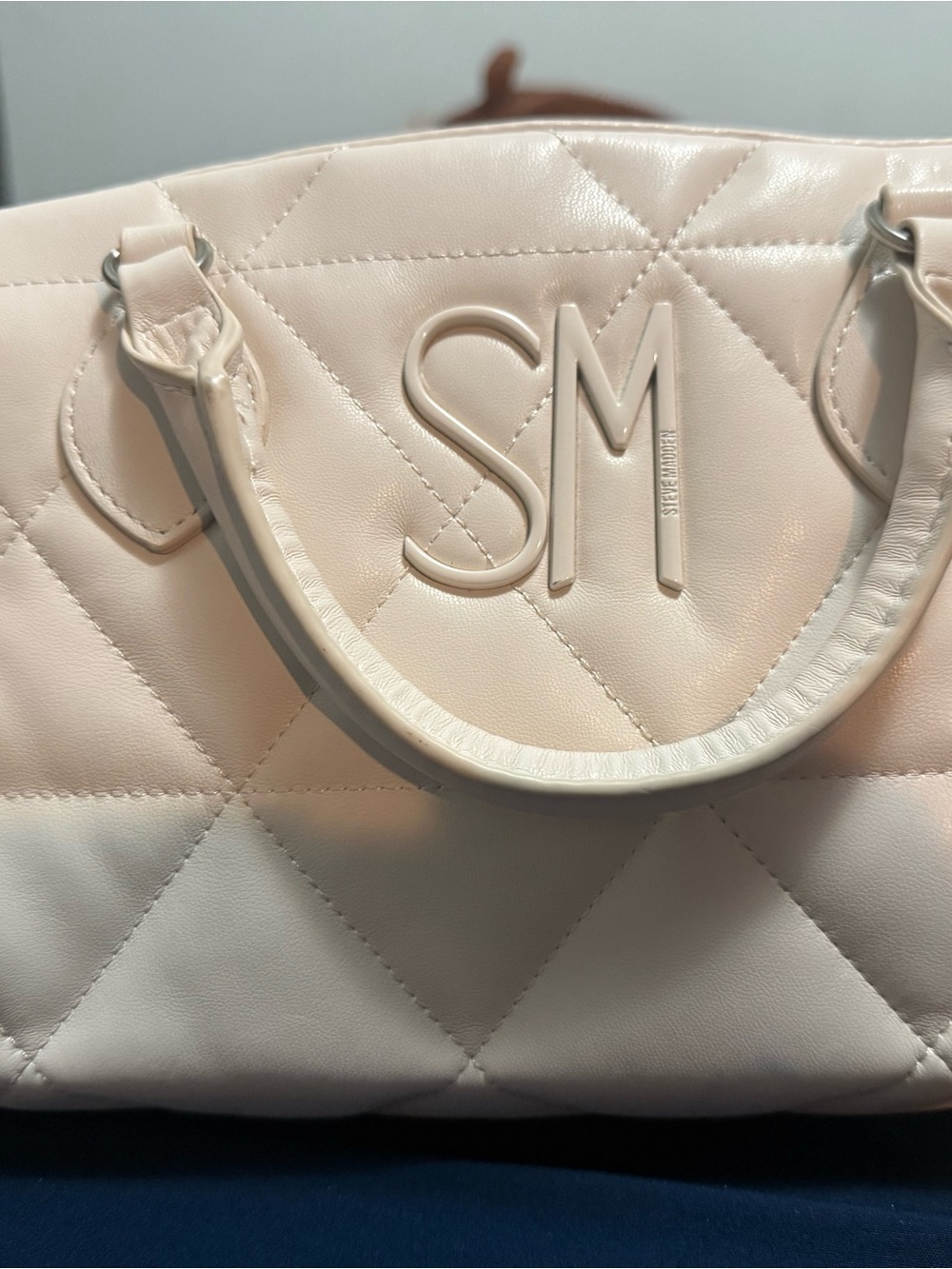 SM Stella McCartney Inspired Cream Quilted Tote Bag